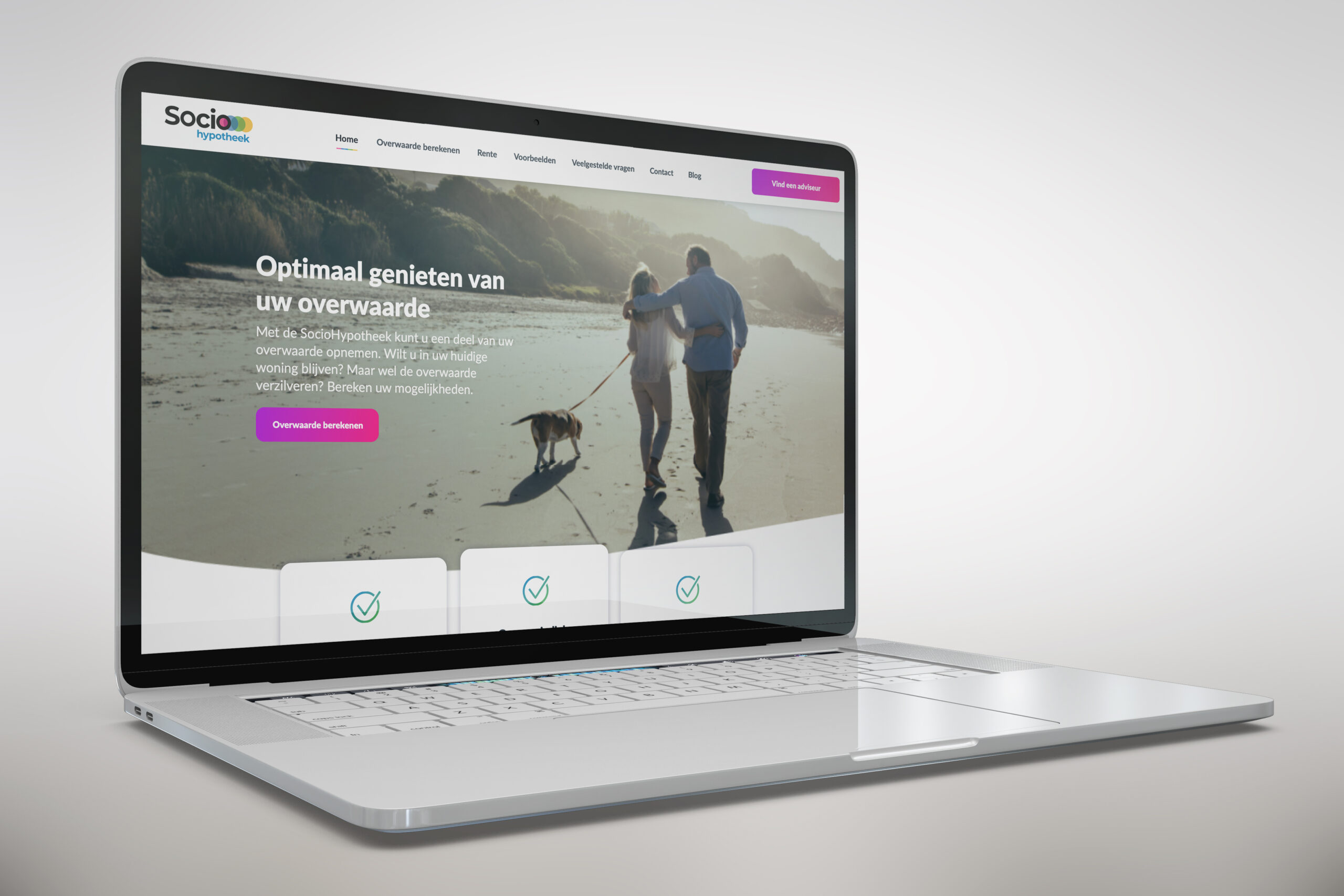 Mock-up laptop met website SocioHypotheek