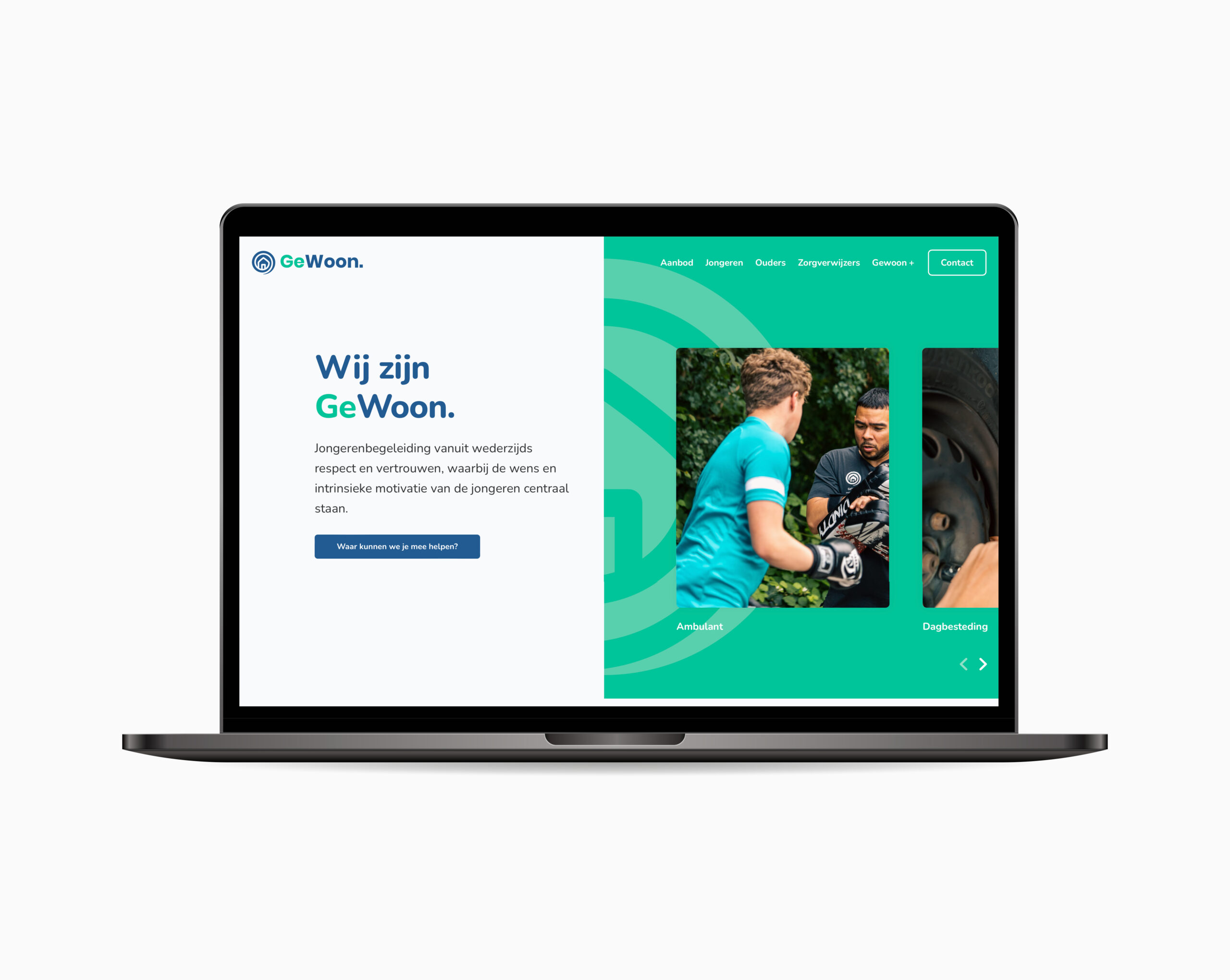 Maatwerk website in mock-up